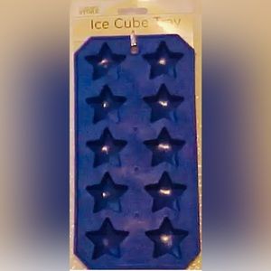 4th Of July Patriotic Ice Cube Tray Makes Star Shaped Cubes Blue Silicone New